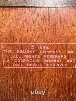 Bombay Co. Vintage Mahogany Top Tripod Pedestal Stand Side Table Vtg. 1994