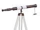 Brass Antique Nautical Vintage Telescope On Wooden Tripod Stand Handmade Gift