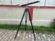 Brass Double Barrel Telescope With Wooden Tripod Home & Office Decor Vintage