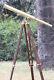 Brass Nautical Single Barrel Telescope Wooden Tripod Ideal Home Décor