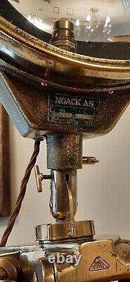 Brass Search Light On Wooden Tripod, Antique / Vintage