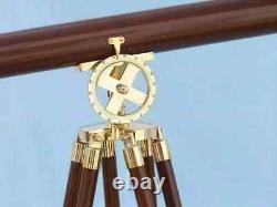 Brass Telescope Floor Standing 39 Telescope With Wooden Tripod Stand