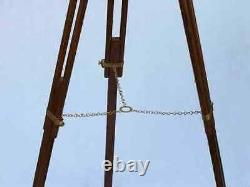 Brass Telescope Floor Standing 39 Telescope With Wooden Tripod Stand