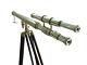 Brass Telescope Nautical Antique Vintage Tripod Wooden Standing Marine 39 Inch