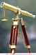 Brass Telescope With Wooden Tripod Stand Maritime Nautical Vintage Desk Décor