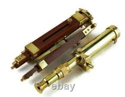 Brass Telescope With Wooden Tripod Stand Maritime Nautical Vintage Desk Décor