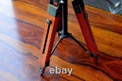 Brass Telescope With Wooden Tripod Stand Maritime Nautical Vintage Desk Décor