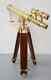 Brass Telescope With Wooden Tripod Working Scope Maritime Telescope Vintage Styl