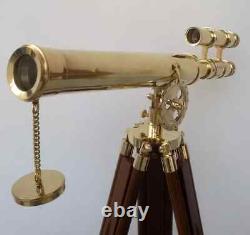 Brass Telescope with Wooden Tripod Working Scope Maritime Telescope Vintage Styl