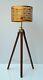 Brown Wooden Tripod Stand Home Decor Beautiful Floor Shade Lamp Without Shade