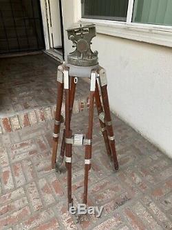Camera Equipment NY Wooden Vintage Tripod With Head 5 Ft Industrial