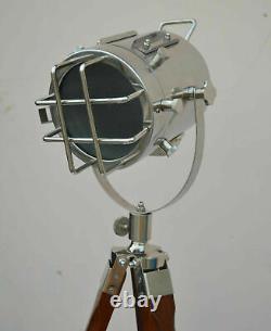 Chrismas Nautical Searchlight Floor Vintage Spotlight Wooden Tripod StandingLamp