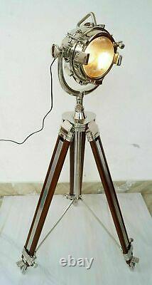 Christmas Floor lamp spotlight wooden tripod designer vintage searchlight replic