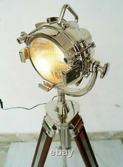 Christmas Floor lamp spotlight wooden tripod designer vintage searchlight replic