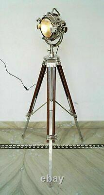 Christmas Floor lamp spotlight wooden tripod designer vintage searchlight replic