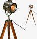Chrome Look Vintage Design Searchlight Spotlight Telescopic Tripod Floor Lamp