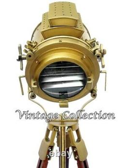 Classic Antique Spotlight Vintage Nautical Search Light Tripod Floor Lamp Stand