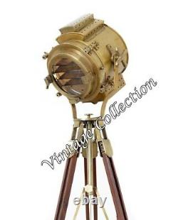 Classic Antique Spotlight Vintage Nautical Search Light Tripod Floor Lamp Stand