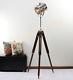 Classic Theatre Spot Light With Solid Wooden Tripod Floor Lamp Vintage/retro