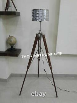 Classic Wooden Tripod Vintage Looks Lighting Stand Floor Lamp Light