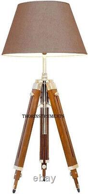 Classical Designer Marine Tripod Floor Lamp Retro Vintage Wooden Tripod Lamp