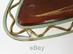 Coffee Table Extra Tripod Metal Resin Incorporation Herbarium 1950 Vintage 50's