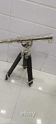 Collectible Marine Nautical Brass Telescope With Handmade Wooden Tripod Stand