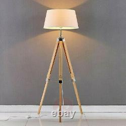 Collectible Standing Lamp Tripod Home Decor Wooden Vintage Floor Lamp Lighting