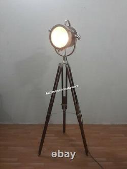 Collectible Vintage decorative Spotlight Hollywood Lamp with heavy Wooden Tripod