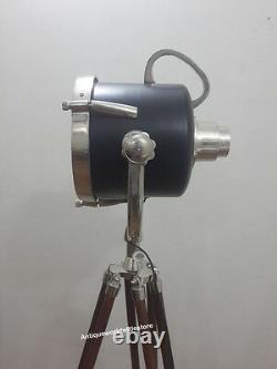 Collectible Vintage decorative Spotlight Hollywood Lamp with heavy Wooden Tripod