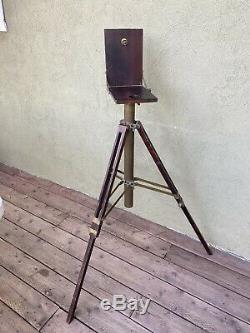 Crown Graflex Compact Stand Wooden Tripod VINTAGE