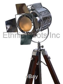 DESIGNER look Vintage Design searchlight Spotlight Telescopic Tripod Floor lamp