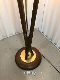 Danish Mid Century Modern 58 Tall Tripod Wood Lamp Vintage