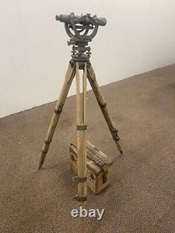 David White Vintage Transit Model with Wooden Case And Tripod
