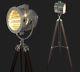 Design Vintage Style Spotlight Searchligh Telescopic Tripod Floor Lamp