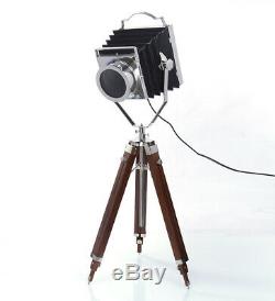 Designer Camera Spot Light Vintage Search light Brown Tripod Floor Lamp