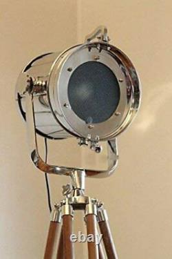 Designer Chrome Vintage Industrial Tripod Floor Lamp Spot Light Floor Lamp