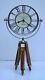 Desk Clock Nautical Vintage Adjustable Wooden Tripod Stand Marine Home Decor