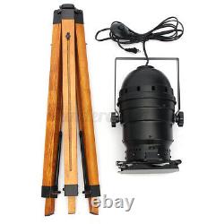 E27 Vintage Wood Tripod Floor Lamp Spotlight Home Lighting Fixture Decoration \