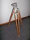F&b/ceco Inc. Motion Pict. Tripod Antique Wood Knurled Metal Spreaders Vintage