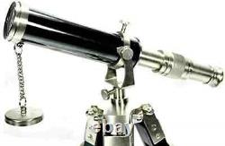 Falcon Traders Solid Brass Floor Standing Telescope with Wooden Tripod Stand