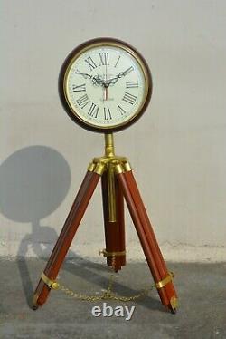 Floor Clock with Tripod Stand Home Decor Vintage Marine + Wall Clock Decor