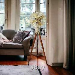 Floor Fan Vintage Electric Fan Antique Floor fan With Adjustable Wooden Tripod