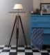 Floor Lamp Home Decor Use Nautical Collectible With Shade Wooden Tripod Stand