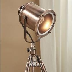 Floor Lamp Living Room Kitchen Vintage Industrial Copper Spotlight Tripod Light
