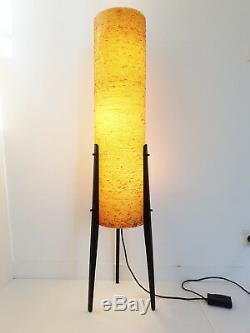 Floor Lamp Rocket Tripod Vintage From Miroslav Divis 1970 Wood & Resin 70's 70s