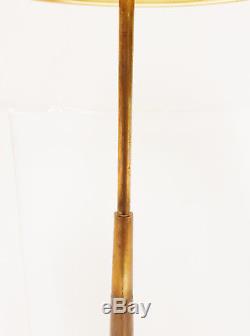Floor Lamp Tripod Home Lunel 1950 Vintage Rockabilly Brass & Barrel Wood 50s