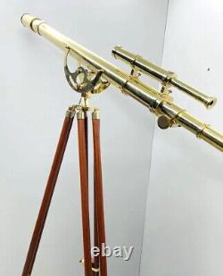 Floor Telescope with Stand Handmade Nautical Floor Standing Brass Astro Vintage