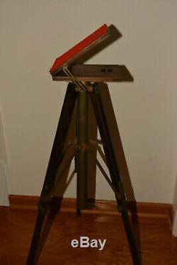 Folmer Compact Stand Vintage Wooden Platform Tripod By Folmer Graflex Corp