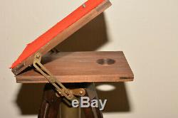 Folmer Compact Stand Vintage Wooden Platform Tripod By Folmer Graflex Corp